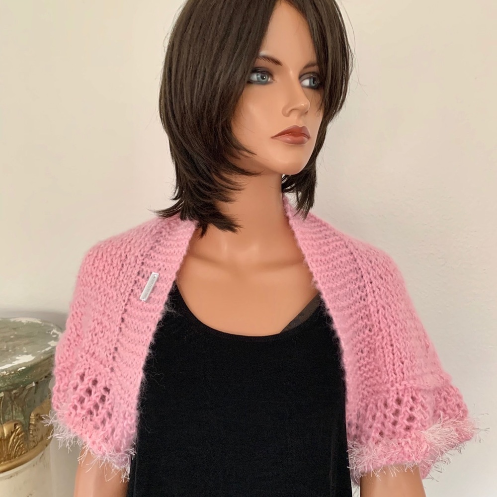 Hand Knits 2 Love Shrug Bolero Pink Designer Chic